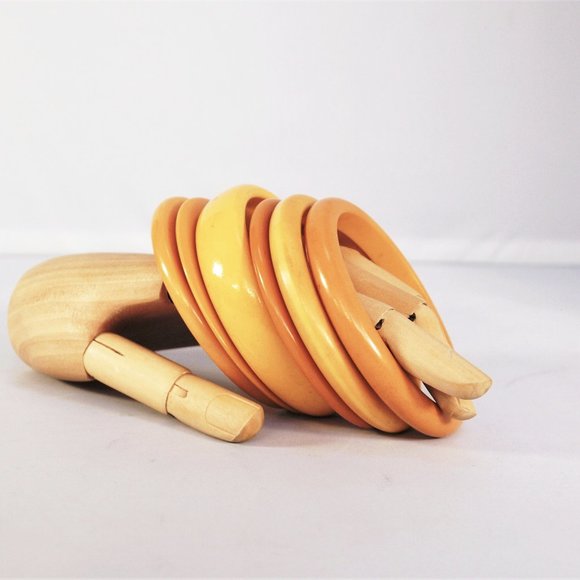 Vintage Bakelite Bangle Bracelet Set #3 - Picture 4 of 5